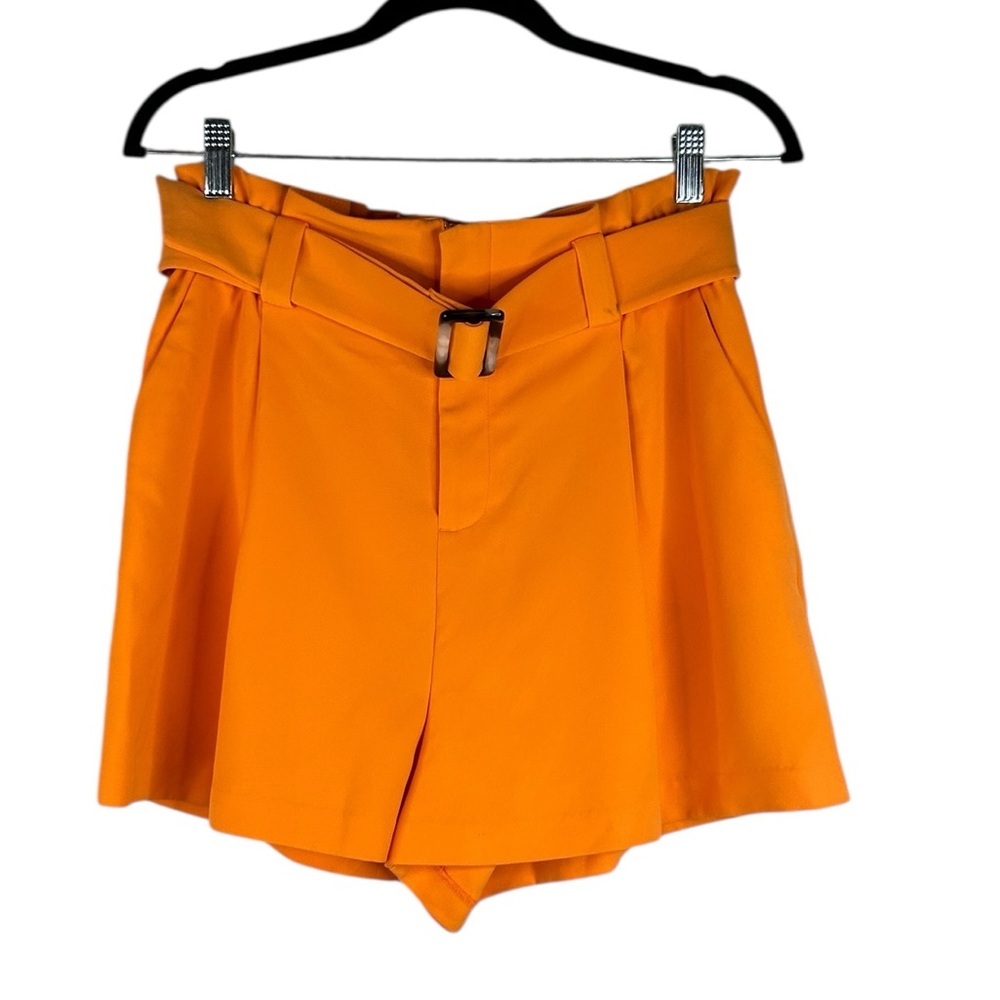 Nine West Orange Summer Casual Classic Minimalist‎ High Waist Shorts with Belt